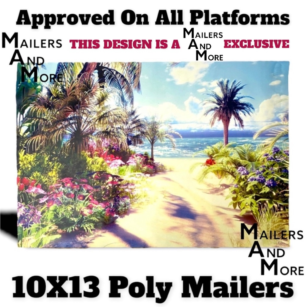 25 10X13 Poly Mailers Road to the Beach, Shipping Envelopes PRICE IS FIRM - Picture 9 of 13